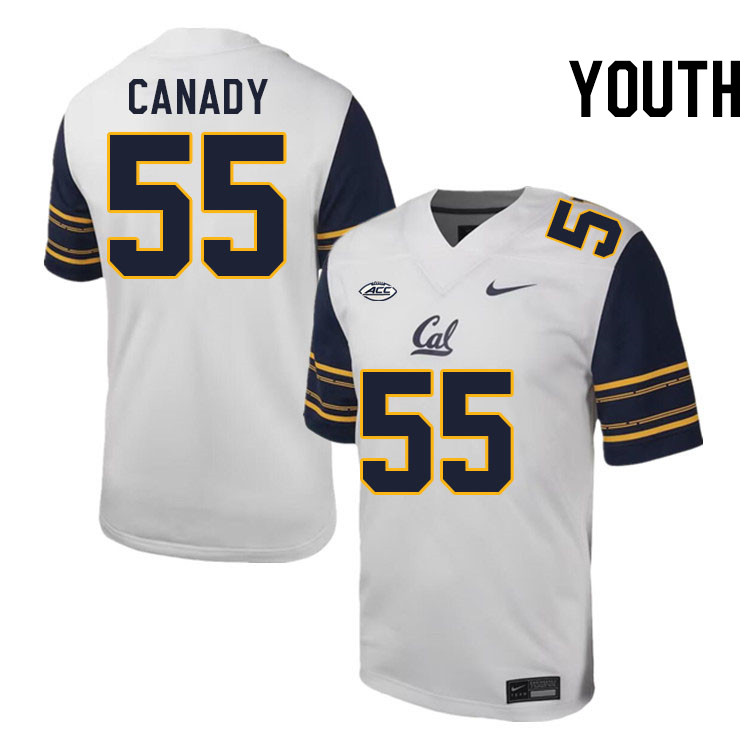 Youth #55 BJ Canady California Golden Bears ACC Conference College Football Jerseys Stitched Sale-Wh